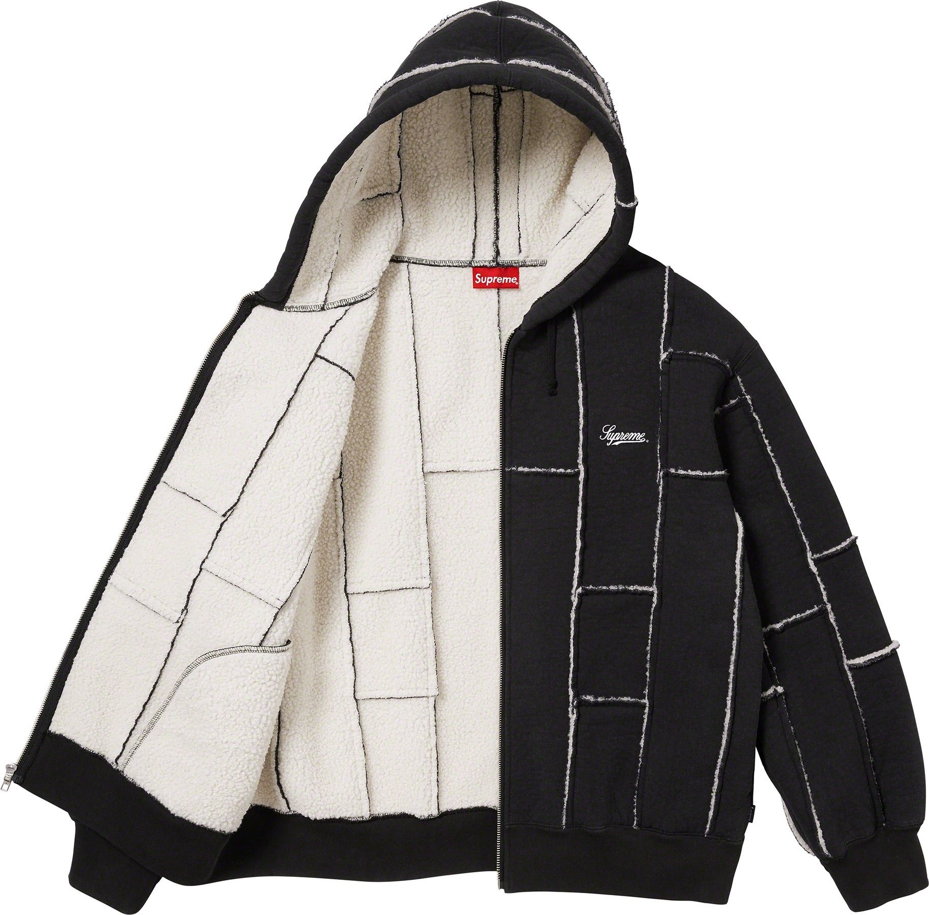 Faux Shearling Zip Up Hooded Sweatshirt view 10